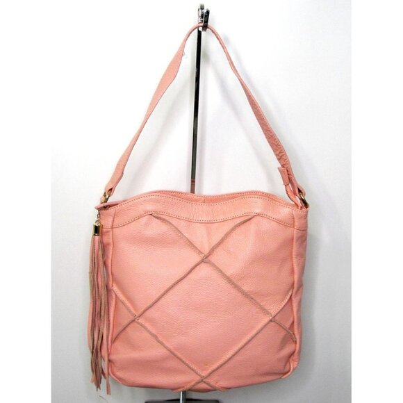 Nyla Noor Leather Soho Bucket Handbag Purse Tassel